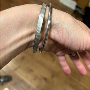 Silver Bangle Bracelet Set